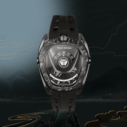 Reactor Series Automatic Watch: Durable Carbon Fiber & Stainless Steel, Interchangeable Strap