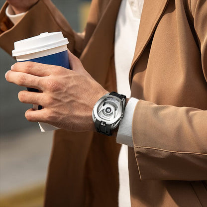 Reactor Series Automatic Watch: Durable Carbon Fiber & Stainless Steel, Interchangeable Strap