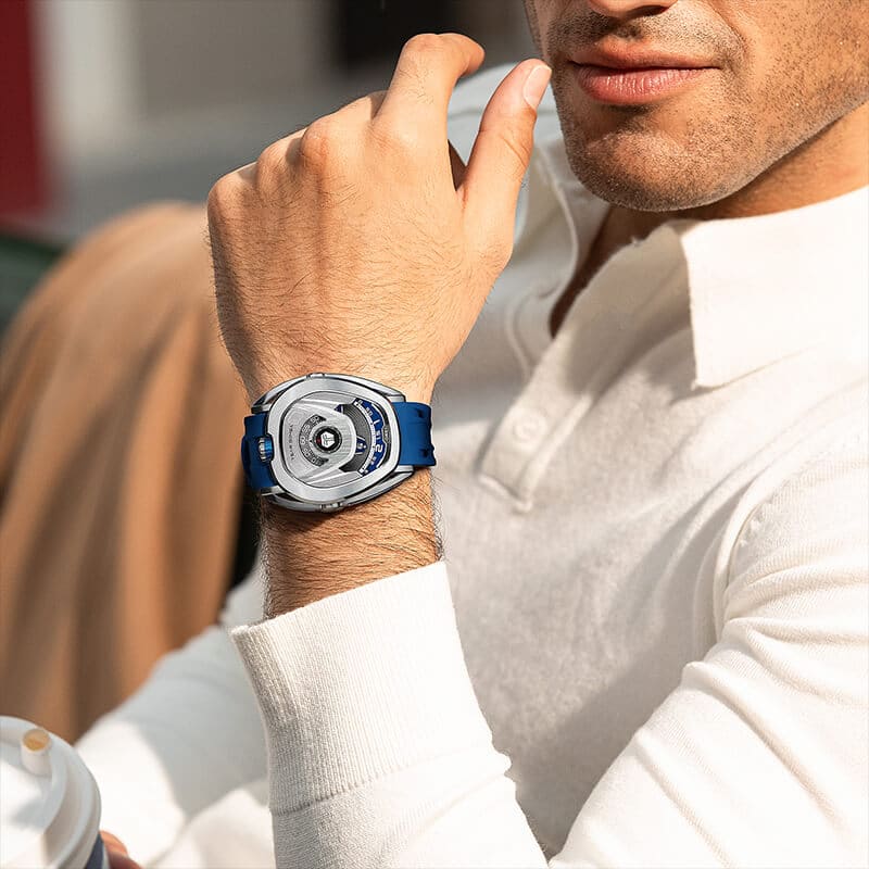 Reactor Series Automatic Watch: Durable Carbon Fiber & Stainless Steel, Interchangeable Strap