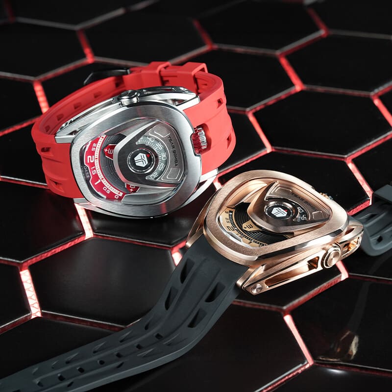 Reactor Series Automatic Watch: Durable Carbon Fiber & Stainless Steel, Interchangeable Strap