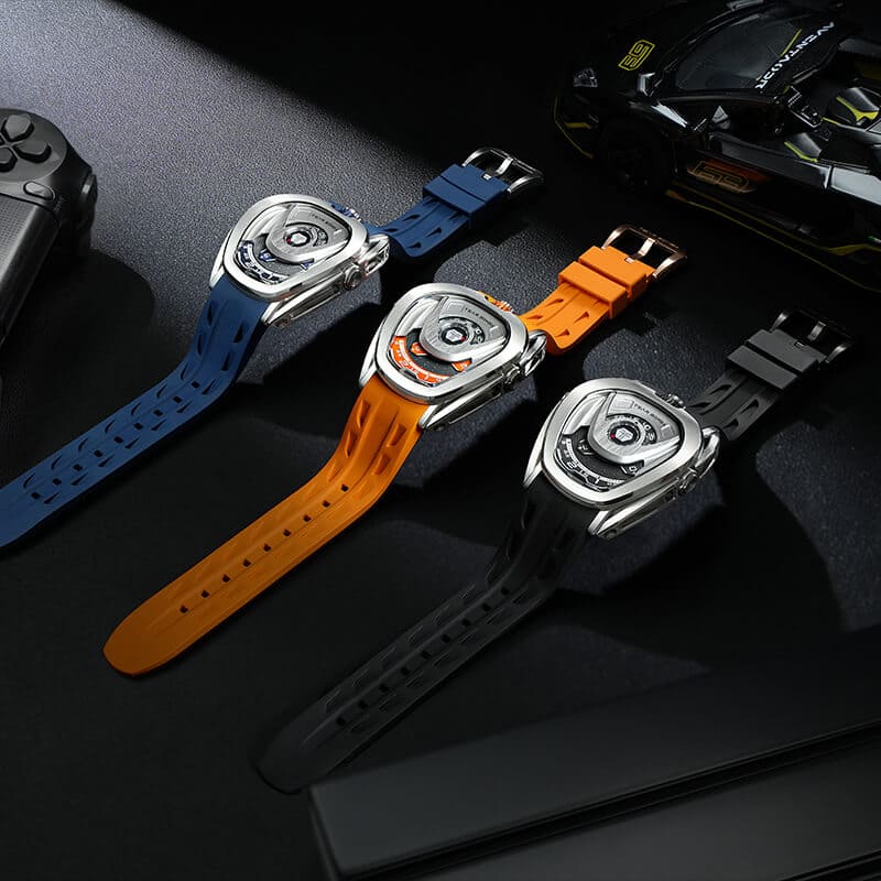 Reactor Series Automatic Watch: Durable Carbon Fiber & Stainless Steel, Interchangeable Strap