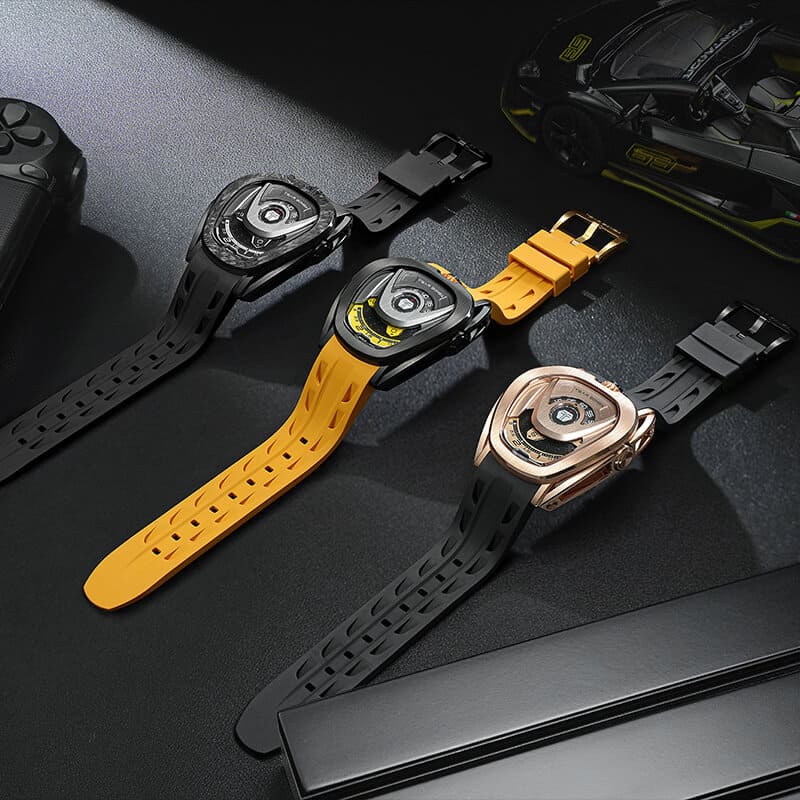 Reactor Series Automatic Watch: Durable Carbon Fiber & Stainless Steel, Interchangeable Strap