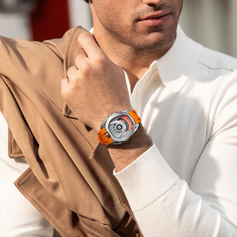 Reactor Series Automatic Watch: Durable Carbon Fiber & Stainless Steel, Interchangeable Strap