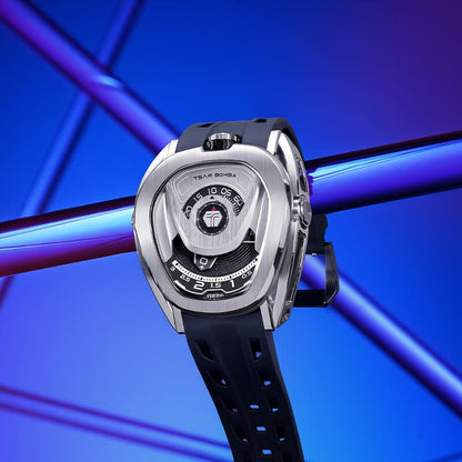 Reactor Series Automatic Watch: Durable Carbon Fiber & Stainless Steel, Interchangeable Strap