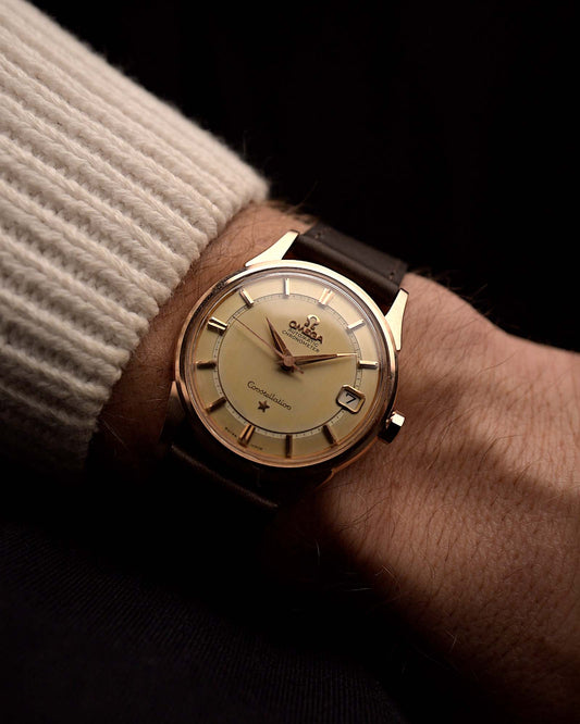 Omega Constellation Railroad 18k Rose 1960s