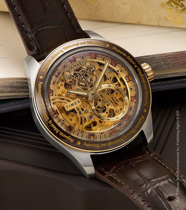 Timex x Harry Potter Waterbury Skeleton Automatic | Leather Strap Men's Watch | TW2Y75500X6