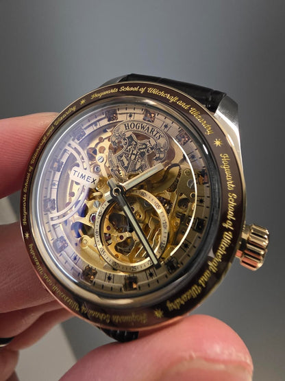 Timex x Harry Potter Waterbury Skeleton Automatic | Leather Strap Men's Watch | TW2Y75500X6