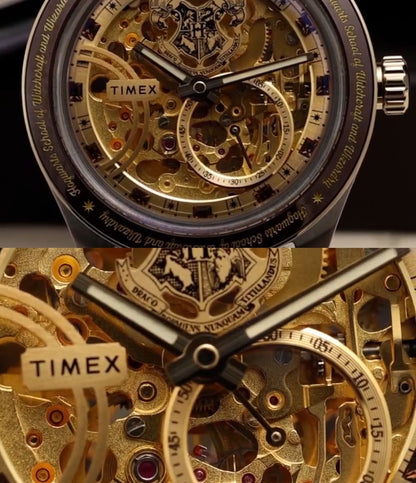 Timex x Harry Potter Waterbury Skeleton Automatic | Leather Strap Men's Watch | TW2Y75500X6