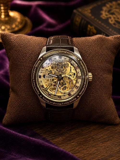 Timex x Harry Potter Waterbury Skeleton Automatic | Leather Strap Men's Watch | TW2Y75500X6