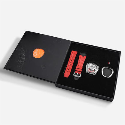 Reactor Series Automatic Watch: Durable Carbon Fiber & Stainless Steel, Interchangeable Strap